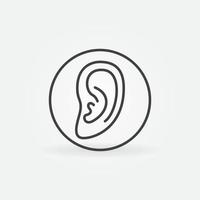 Ear in Circle vector thin line concept icon
