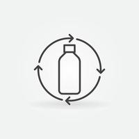 Recycle plastic bottles vector thin line concept icon