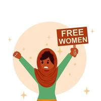 flat design vector women rise to freedom