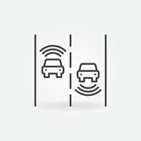 Two Autonomous Vehicles outline vector concept icon