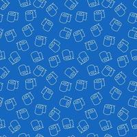 Toilet Paper vector blue linear seamless pattern