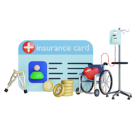 3d render healthcare insurance illustration png