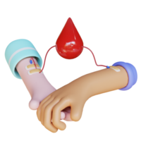 3d rendere mano sangue donatori png