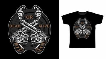 Cross guns detailed vector t-shirt design