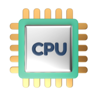 icono de ilustración 3d del procesador png