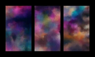 Set colorful watercolor background, abstract colors, free stock vector