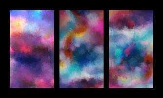 Set colorful watercolor background, abstract colors, free stock vector