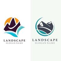 plantilla de diseño de concepto de logotipo de naturaleza de montaña vector