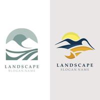 Mountain nature logo concept design template vector