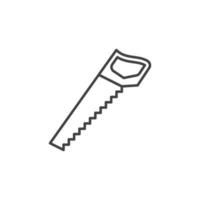 Hacksaw vector concept outline icon. Hand saw linear symbol