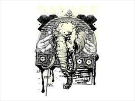 elephant graphics vector t-shirt design