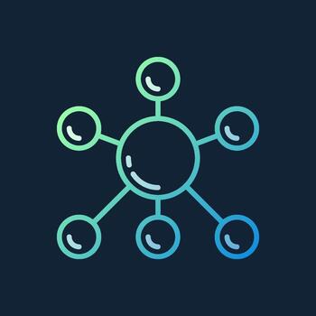 Molecule vector colorful outline icon on dark background