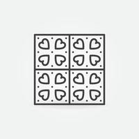 Cute Tile with Heart texture vector concept line icon