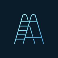 Ladder vector blue outline icon - stepladder linear logo