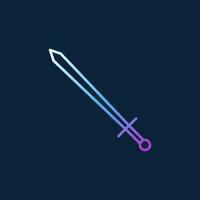 Sword vector colored linear icon or logo element