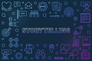 Storytelling vector concept colorful outline horizontal frame