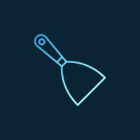 Spatula vector blue linear icon on dark background