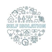 Self Isolation vector concept round outline illustration