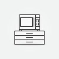 Microwave Oven vector thin line concept icon