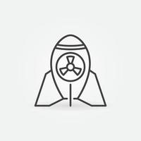 Vector Atom Bomb or Nuclear Warhead concept outline icon