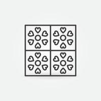 Wall Tile with Cute Texture linear vector concept icon