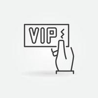 VIP Card in hand vector icon in thin line style