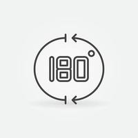 Vector 180 degrees angle outline concept icon