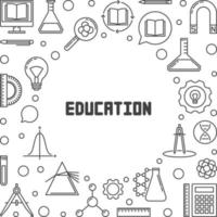 Education vector concept minimal frame in thin line style