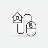 House with Computer Mouse linear vector concept icon