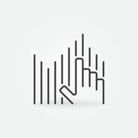 Hand wth Sound Wave outline vector concept icon