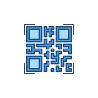 Quick Response Code or QR vector concept colored icon