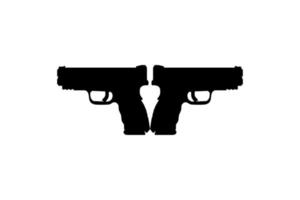 Silhouette of Gun Pistol for Logo, Pictogram, Website or Graphic Design Element. Vector Illustration