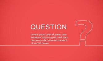 Question mark vector with red background illustration on right suitable for QnA or question and answer background and survey with description