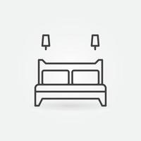 Double Bed vector thin line concept icon or sign