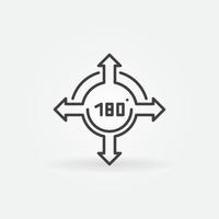 Arrows with 180 degrees outline vector concept icon