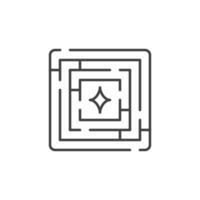 Labyrinth vector minimal linear icon. Maze concept symbol