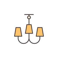 Chandelier vector concept modern colored icon or symbol