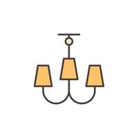 Chandelier vector concept modern colored icon or symbol