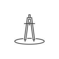 Compass vector drawing tool concept linear icon or sign
