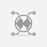 icono de concepto de línea delgada de vector de diseño de sonido