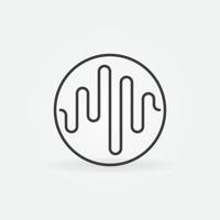 Music Sound Wave in Circle linear vector concept icon