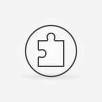 Puzzle Piece in Circle vector concept icon in line style