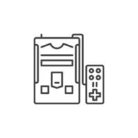 Retro gaming console vector concept linear icon