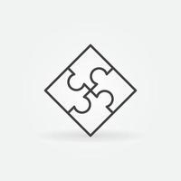 Vector Jigsaw Puzzle concept line icon or symbol