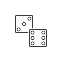 Dice vector linear icon. Dices symbol in thin line style