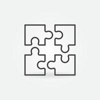 Jigsaw Puzzle Pieces vector concept linear icon