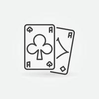 Pair of Clubs and Diamonds Aces vector concept outline icon