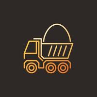 Truck with Sand vector modern colorful linear icon or sign