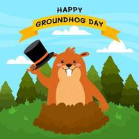Concept of Groundhog Day vector