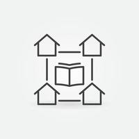 Home Education vector concept simple icon in outline style
